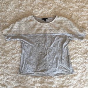 Cute jcrew white lace and grey shirt xs